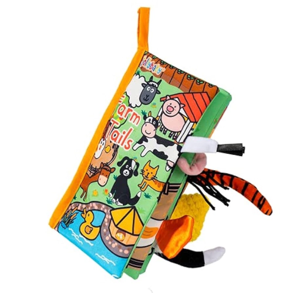 Jollybaby Farm Tails Soft Plush Crinkle Baby Book